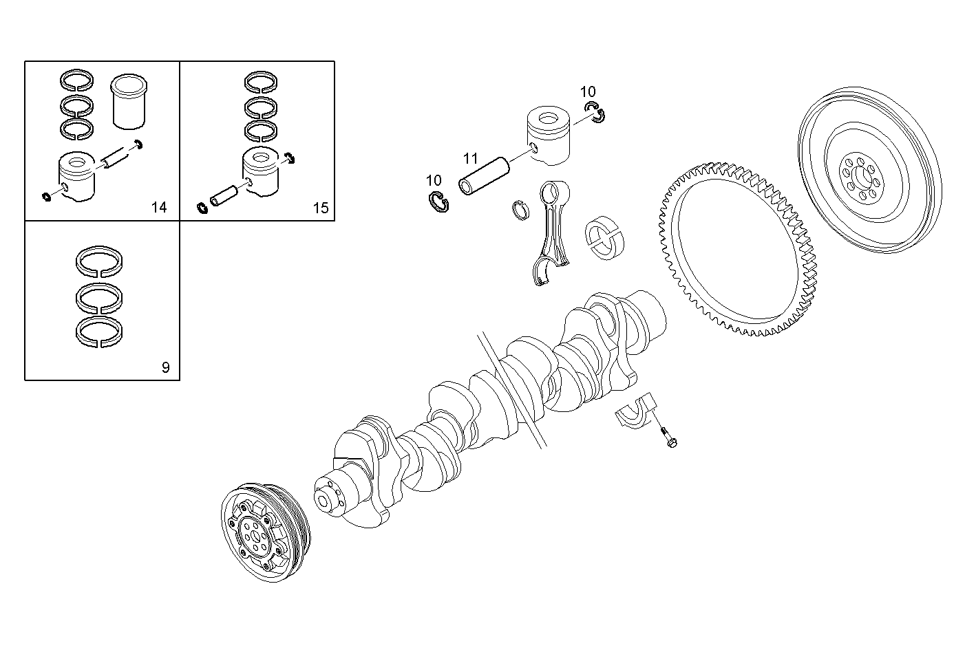 PISTON ASSY - PISTON RINGS - PISTON PIN