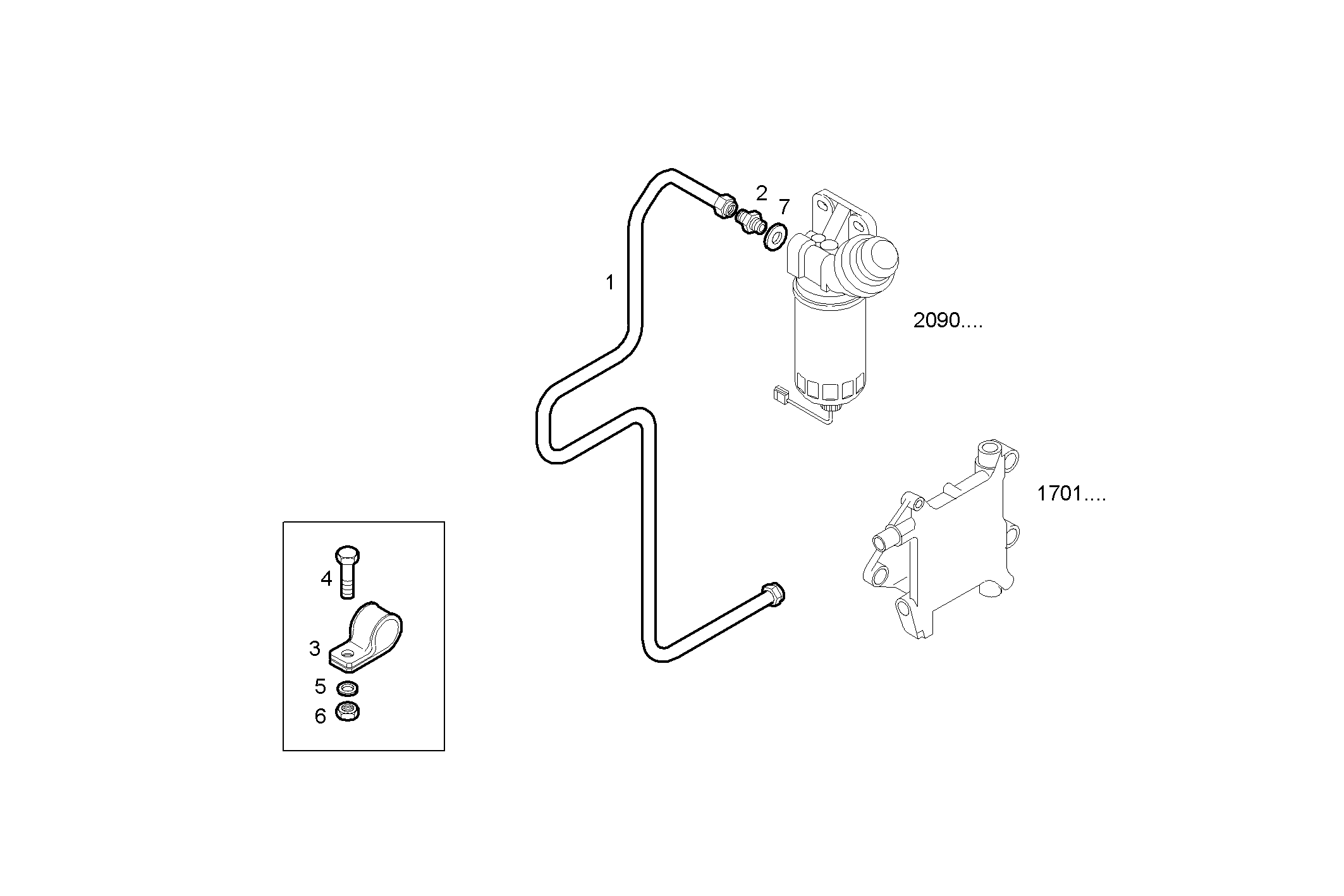 FUEL LINES - PREFILTER TO E.C.U.