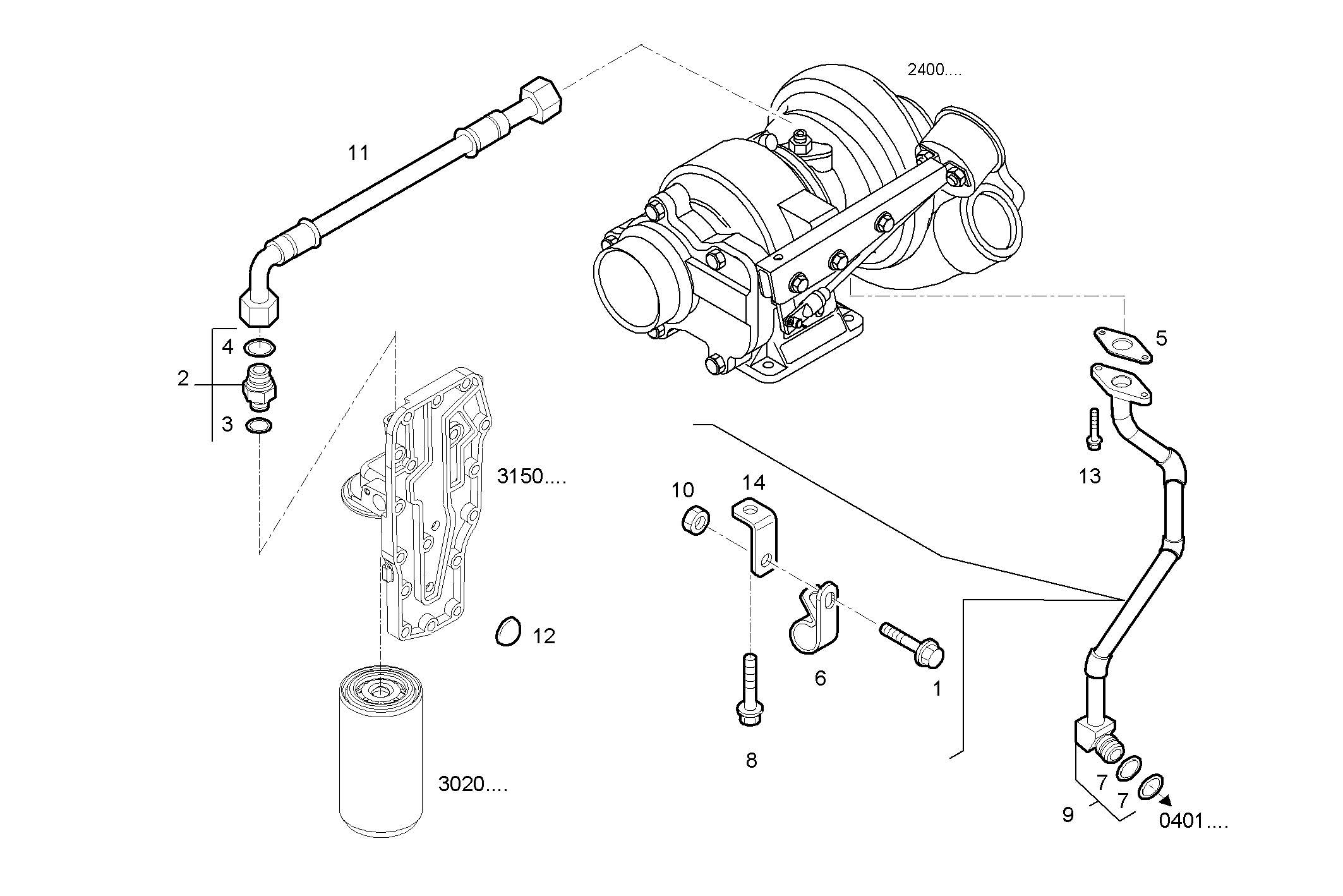 TURBOCHARGER OIL LINES