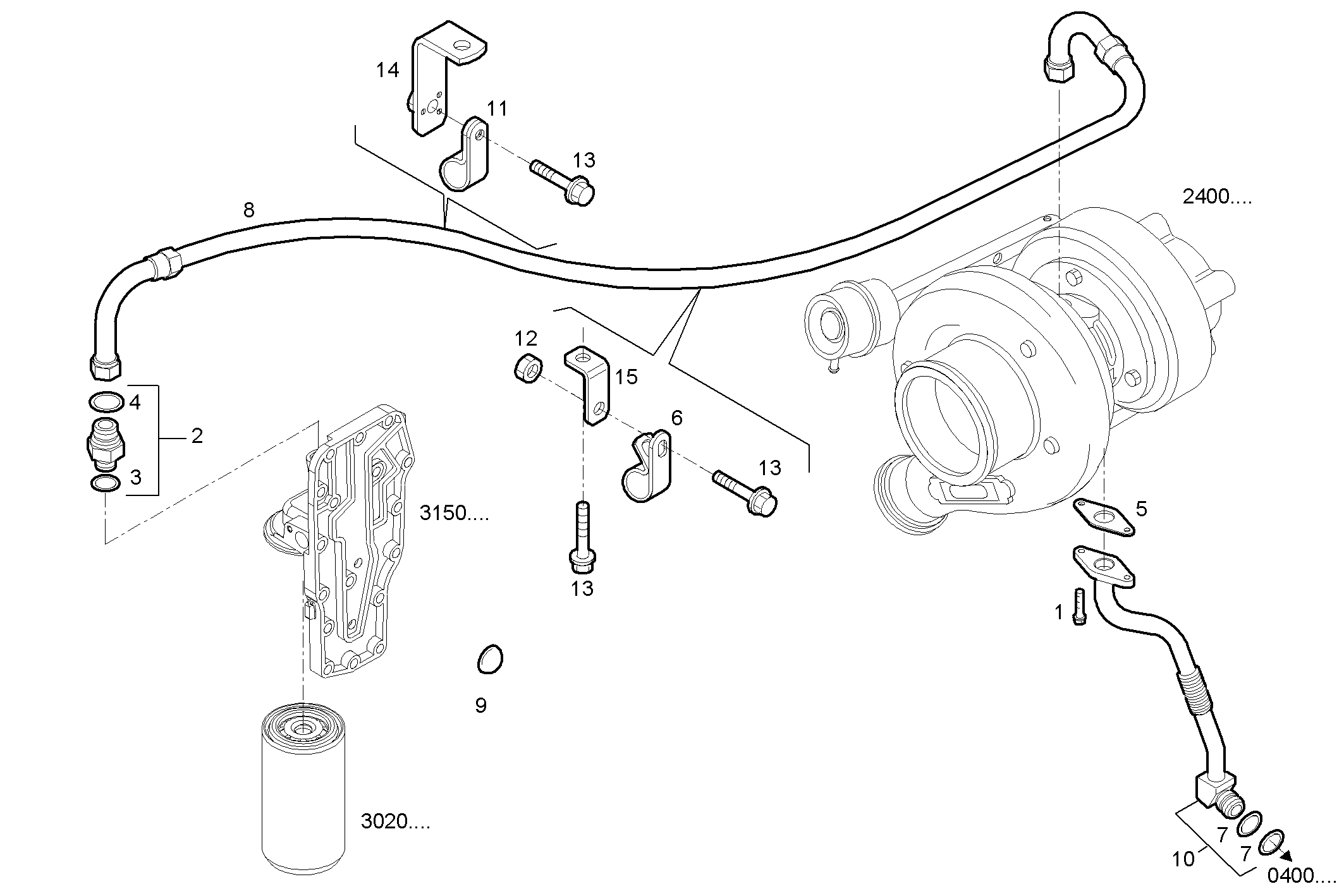 TURBOCHARGER OIL LINES