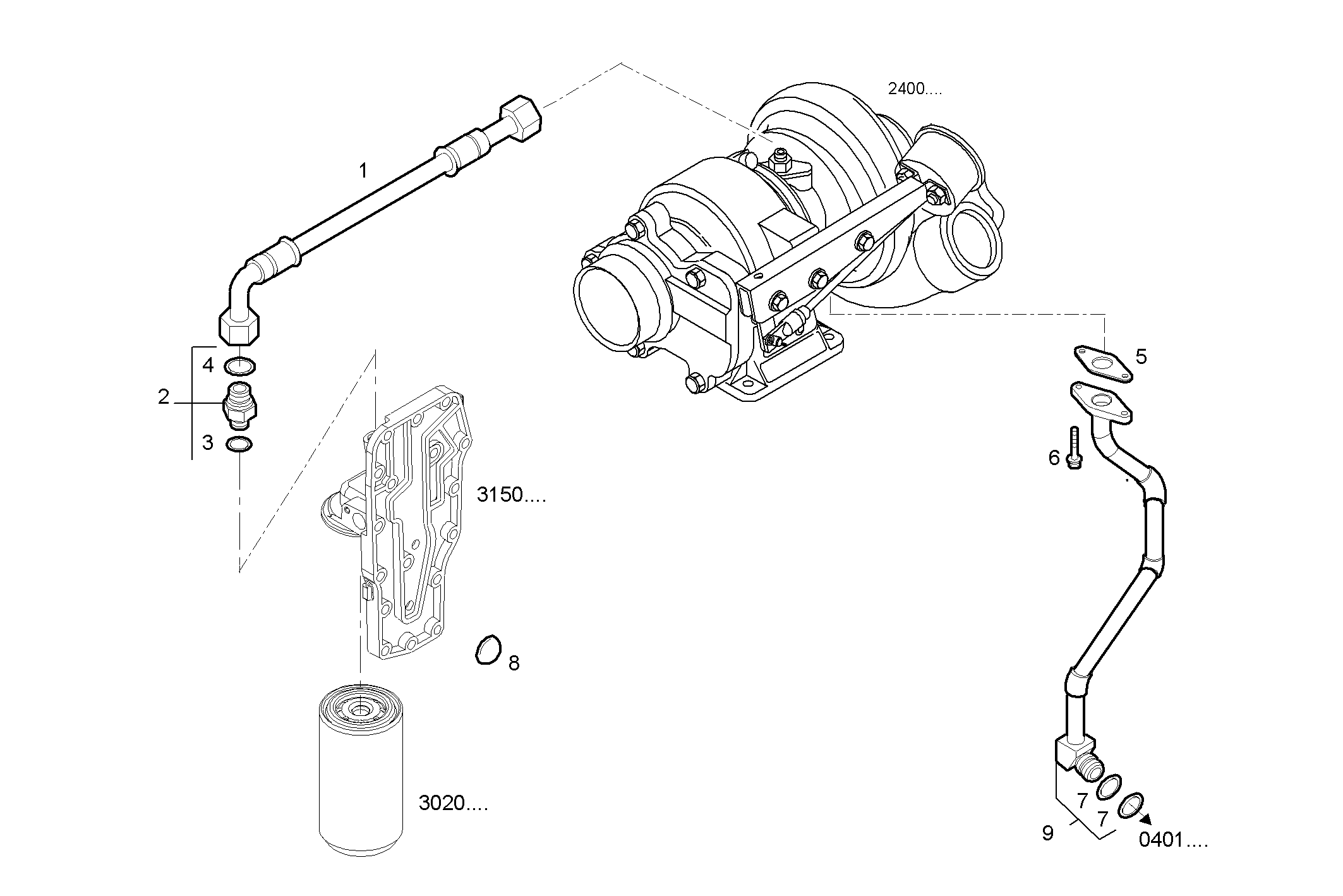 TURBOCHARGER OIL LINES