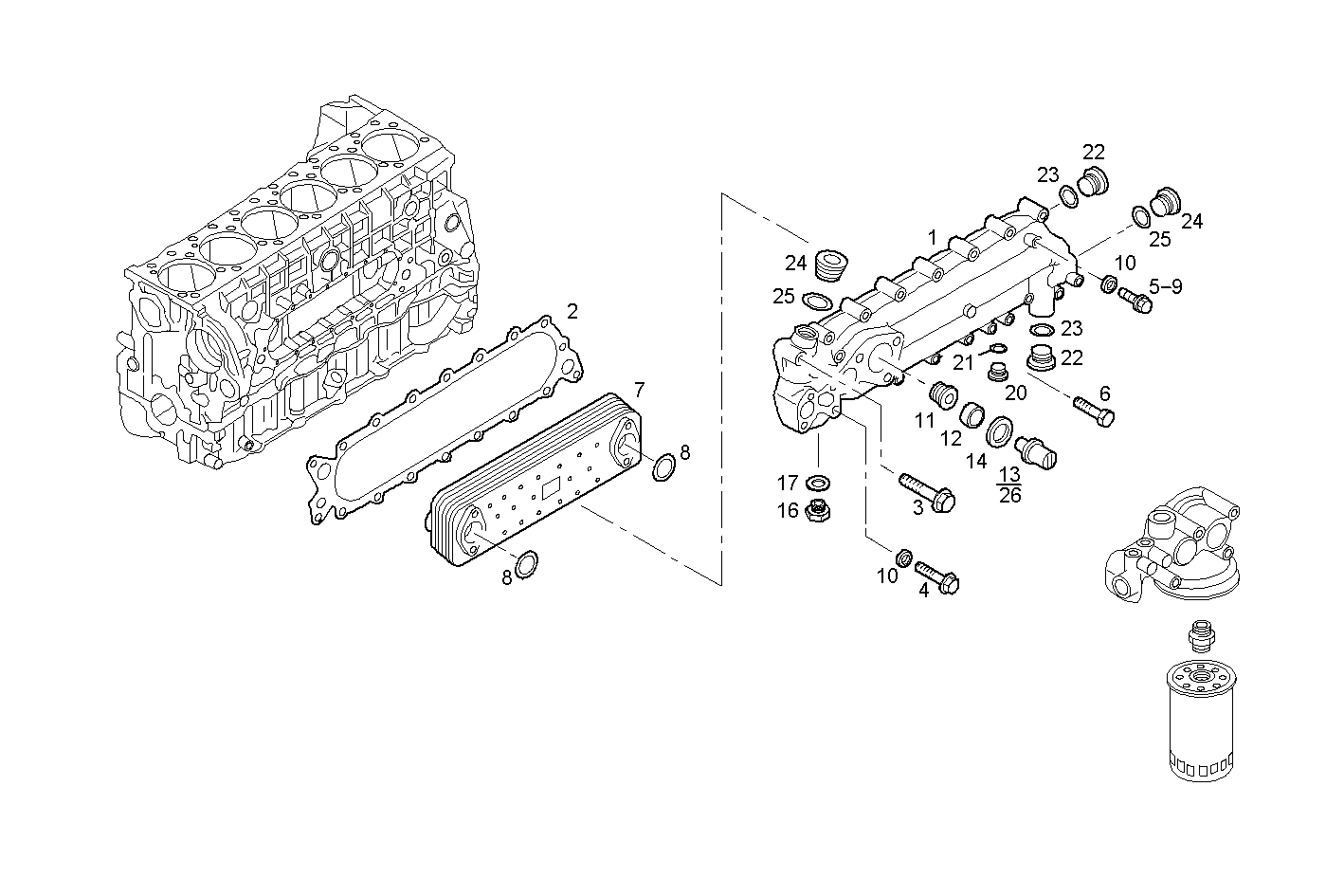 OIL - WATER HEAT EXCHANGER