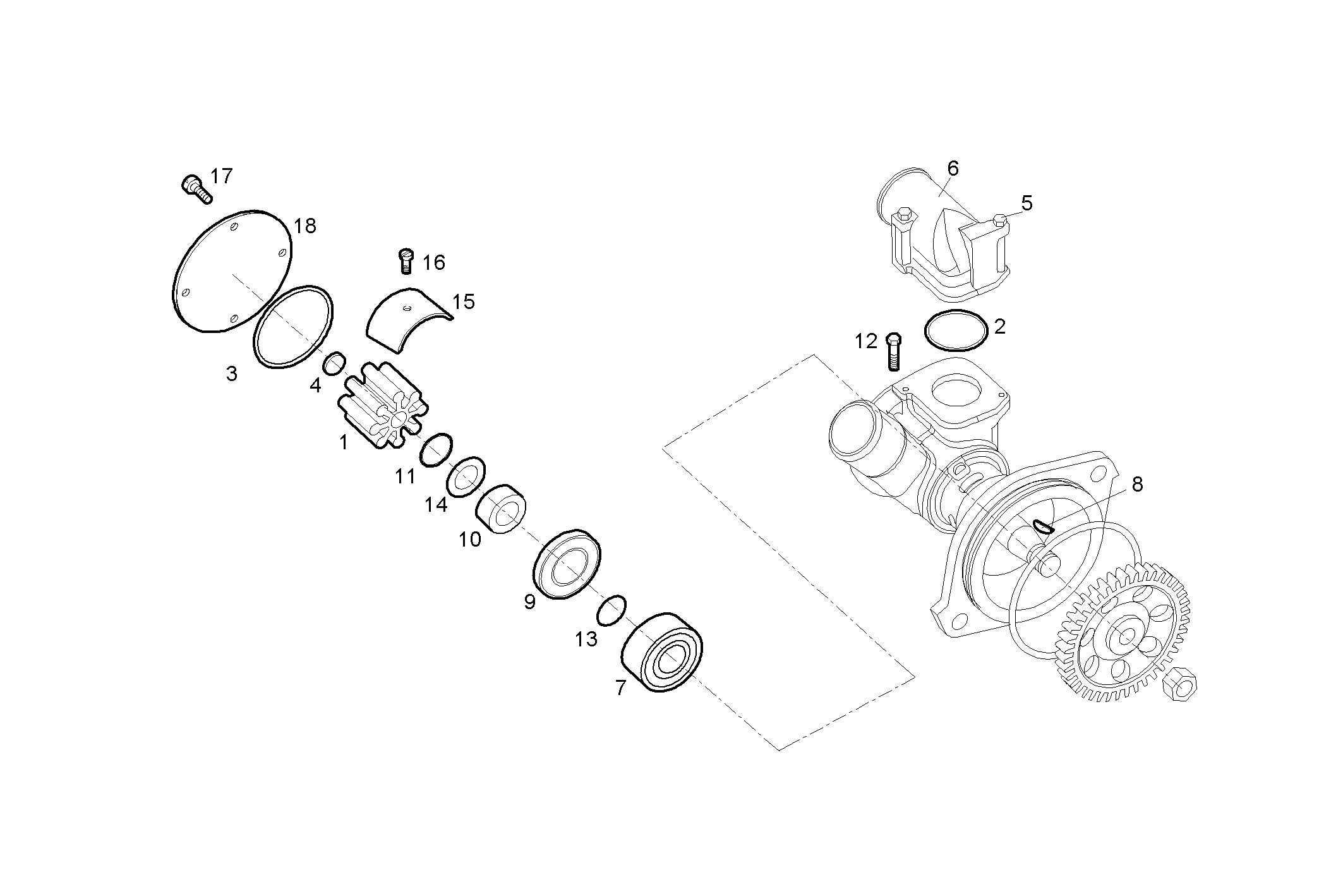 SEA WATER PUMP (COMPONENTS)