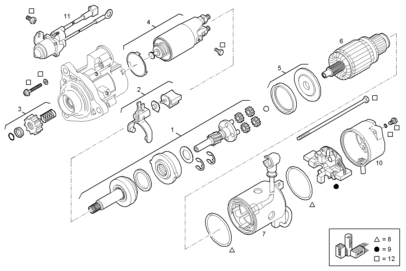 STARTER MOTOR (COMPONENTS)