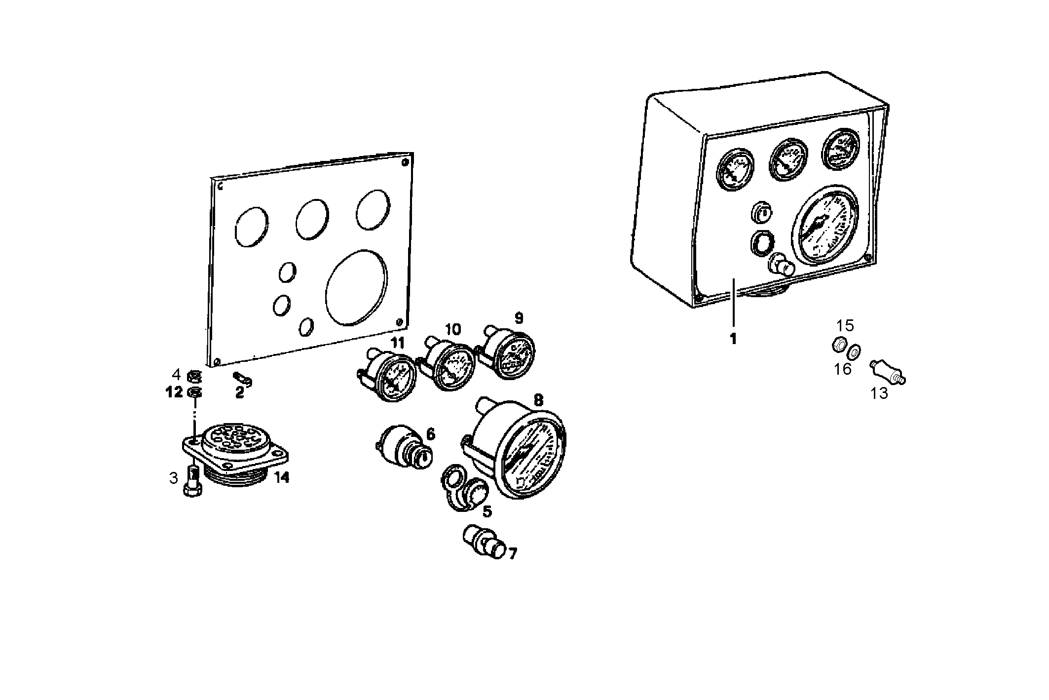 PANEL WITH ELECTRICAL INSTRUMENTS