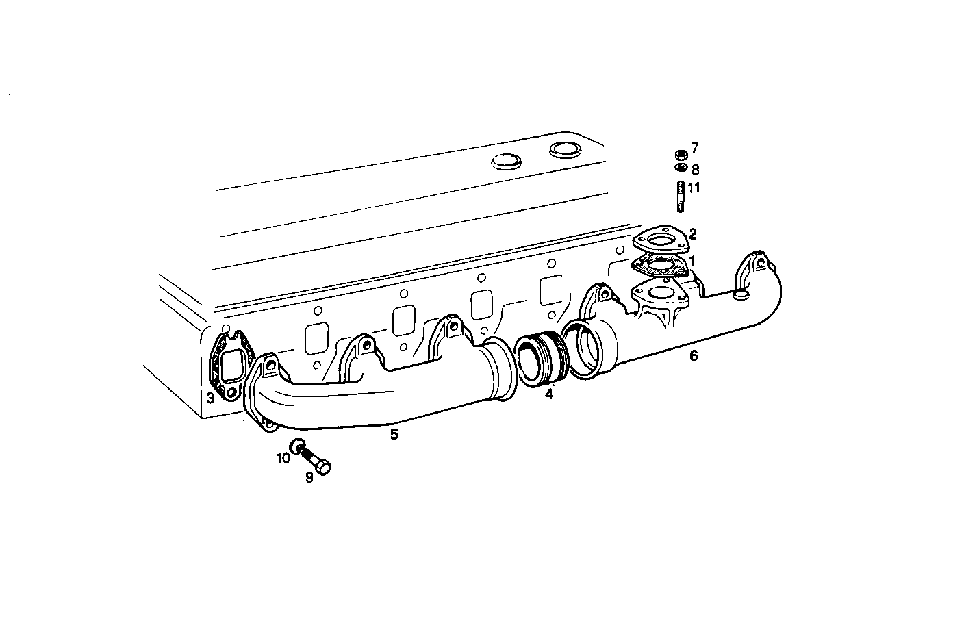 EXHAUST MANIFOLD UPWARD OUTLET