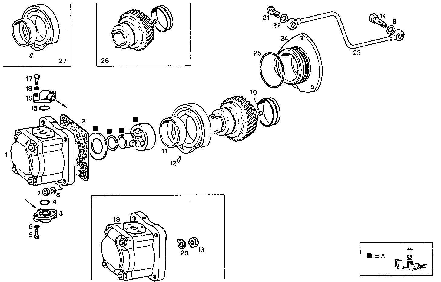 LOW FRONT HYDRAULIC PUMP