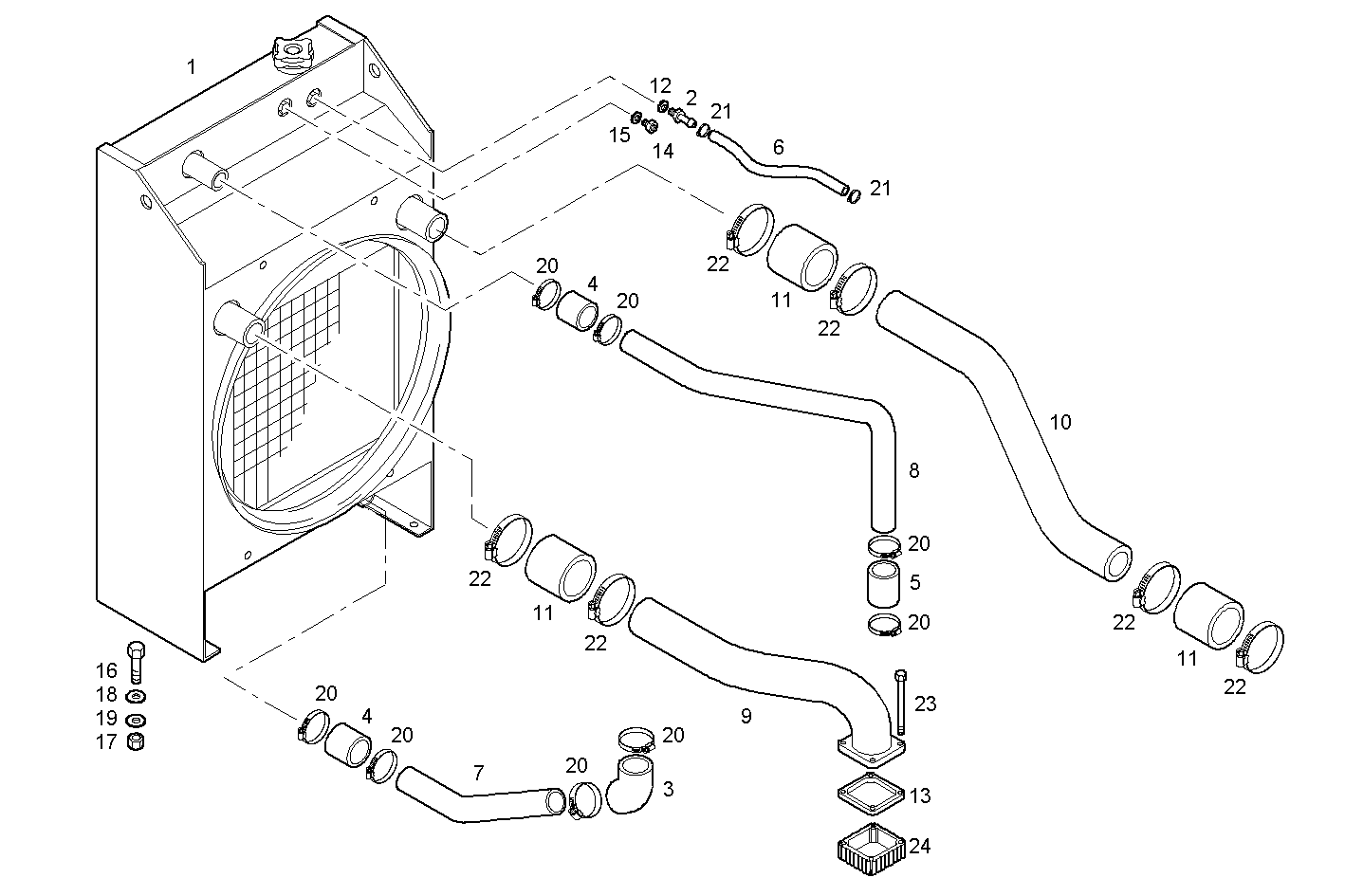 RADIATOR 2 CIRCUITS AIR/WATER