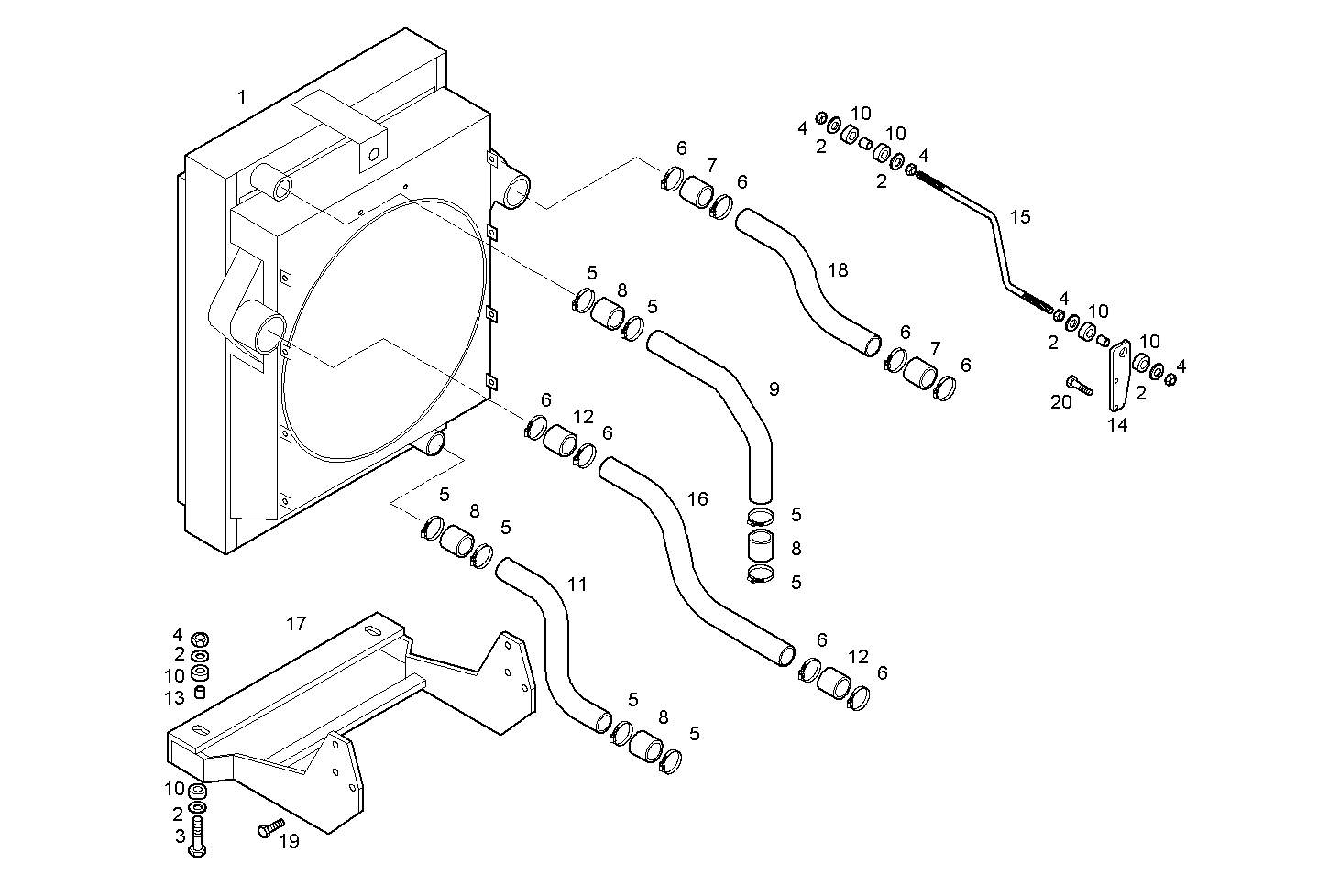 RADIATOR 2 CIRCUITS AIR/WATER