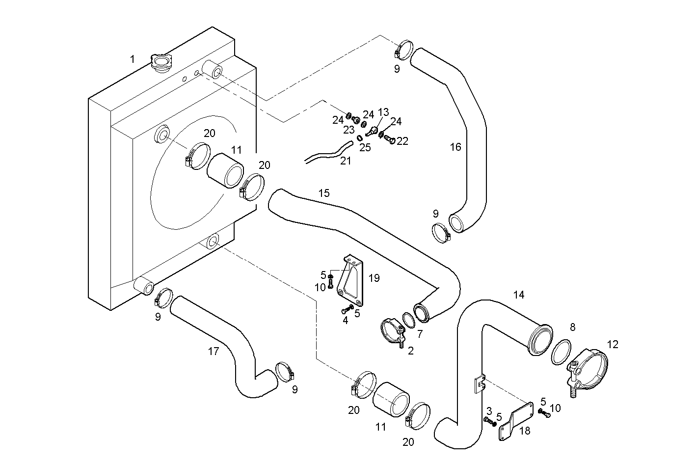 RADIATOR 2 CIRCUITS AIR/WATER