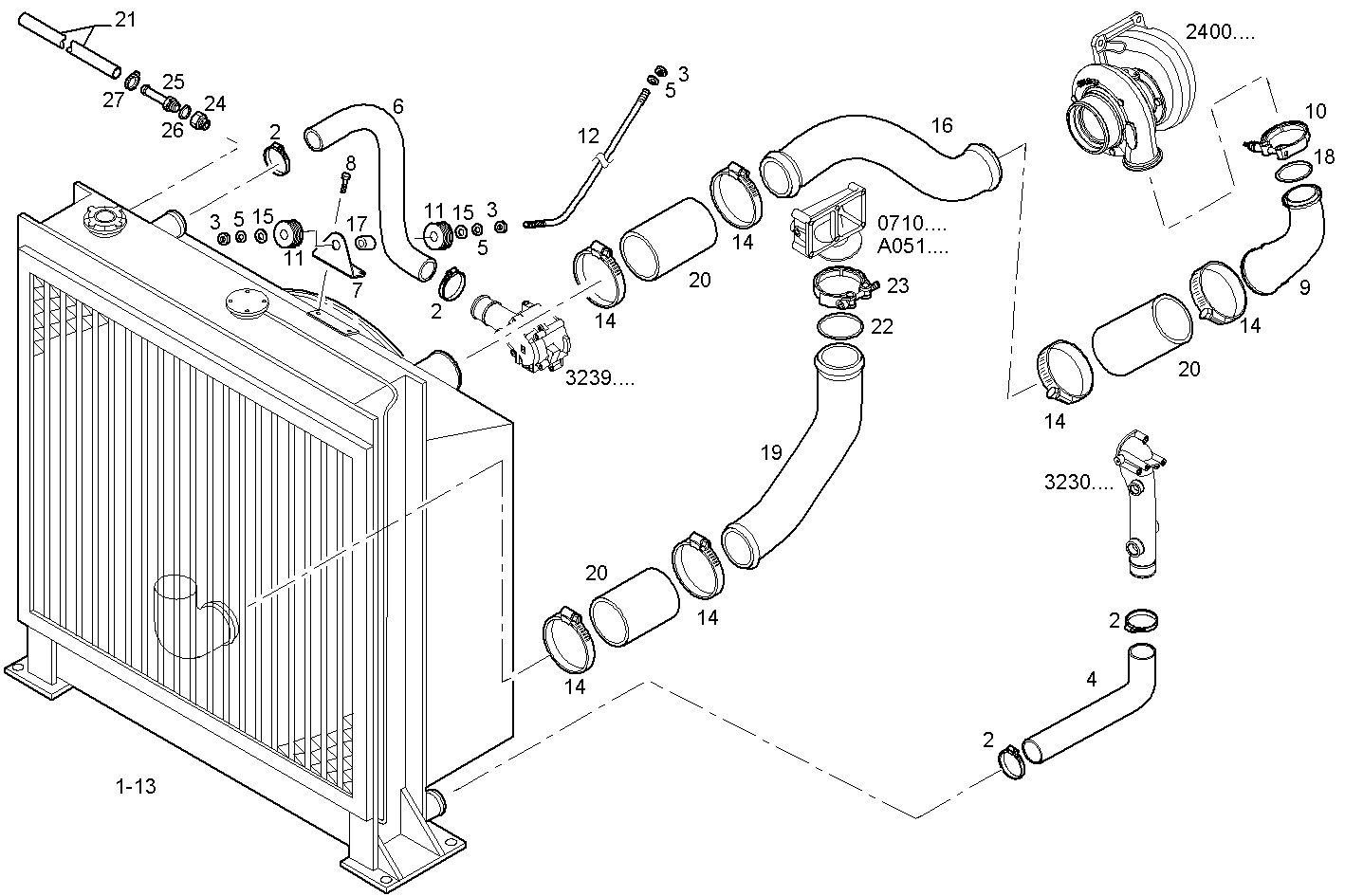 RADIATOR 2 CIRCUITS AIR/WATER