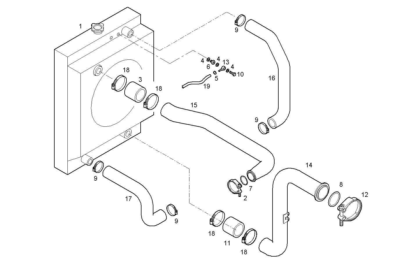 RADIATOR 2 CIRCUITS AIR/WATER
