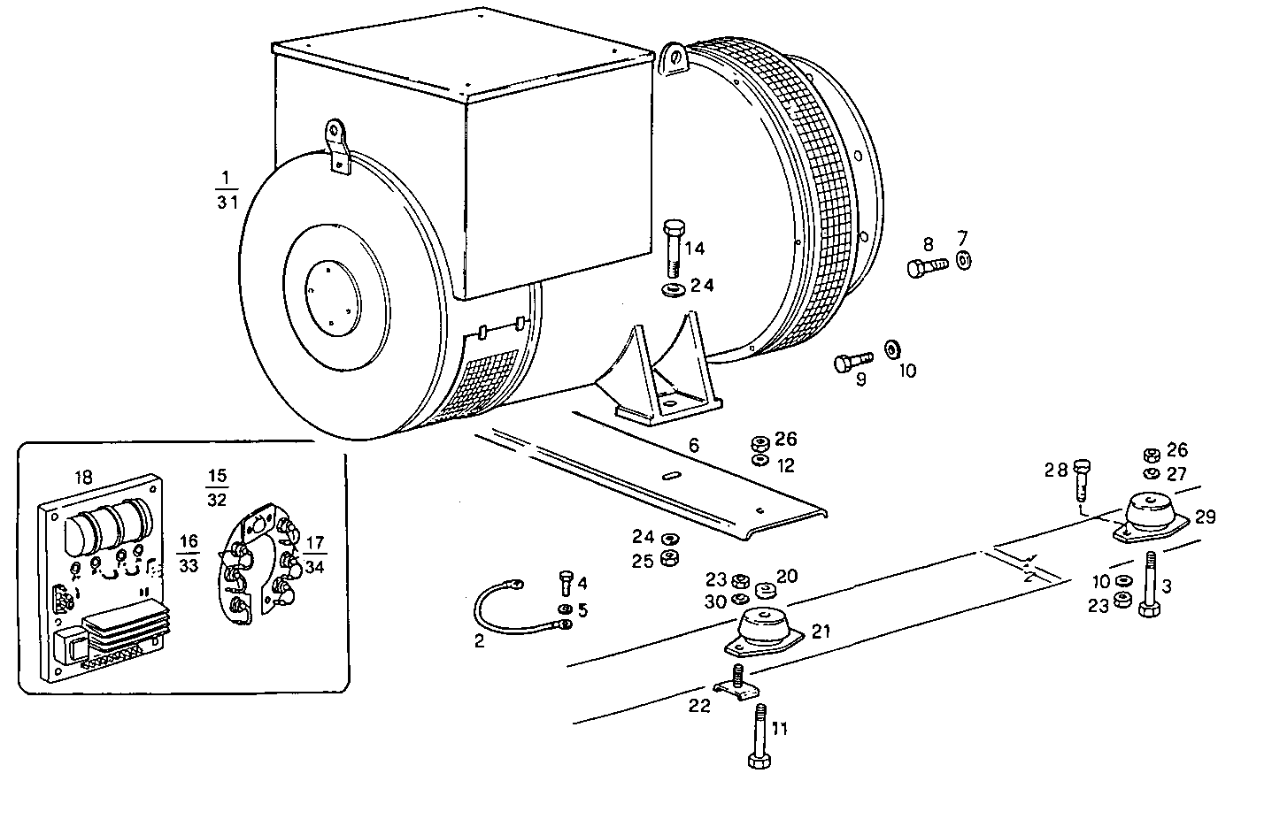 SINGLE BEARING ELECTRIC MACHINE