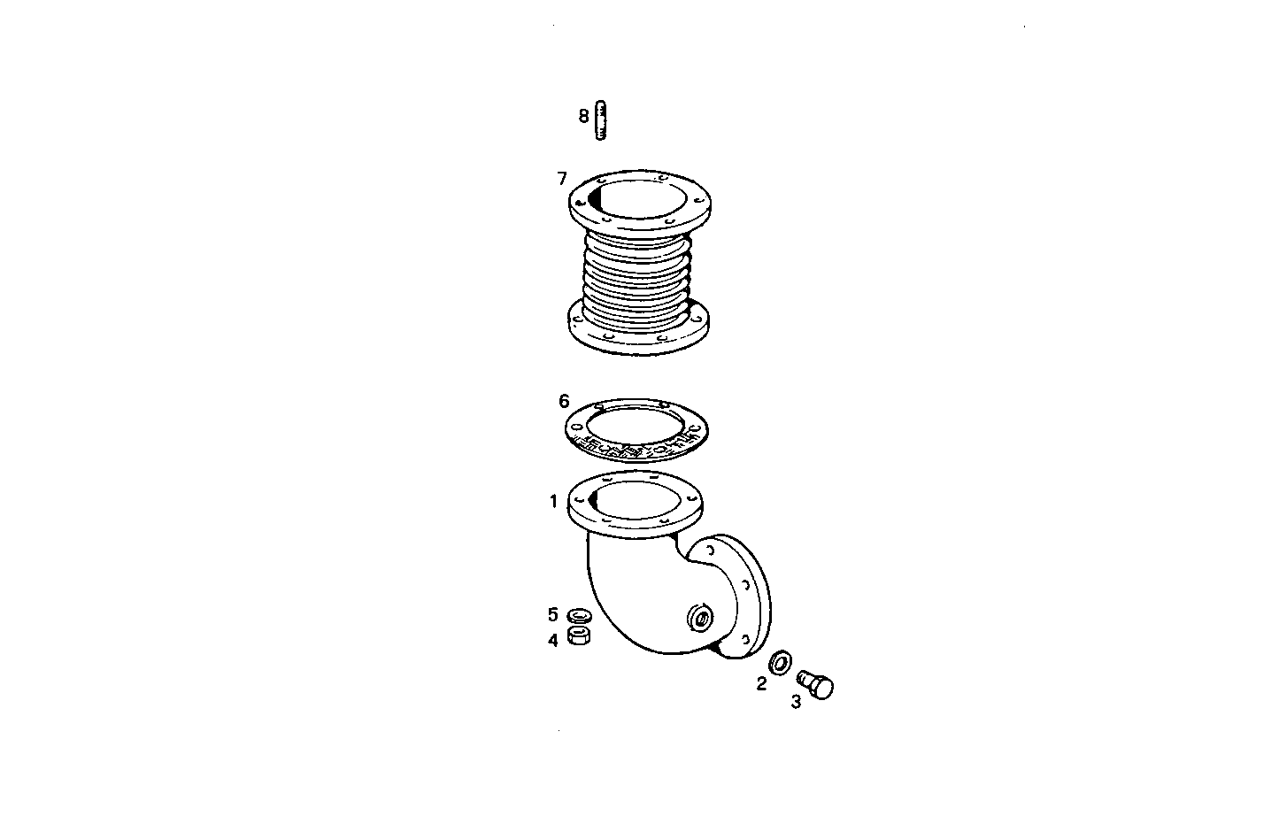 TURNING EXHAUST ELBOW WITH BELLOWS